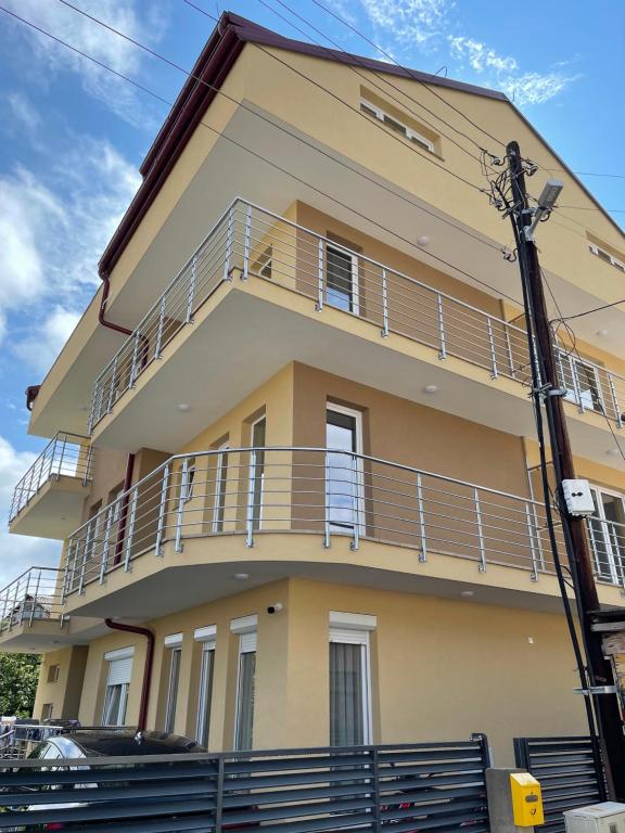 The Apartments Joana building with its balconies in Ohrid